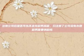 注册公司后是否可以不走完税务流程，只注册了公司没有办理税务需要纳税吗
