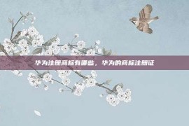 华为注册商标有哪些，华为的商标注册证