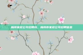 梅州家政公司招聘吗，梅州市家政公司招聘信息