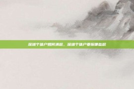 深圳个体户如何清税，深圳个体户要报哪些税