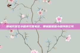 聊城开发区小程序代理电话，聊城做微信小程序的公司