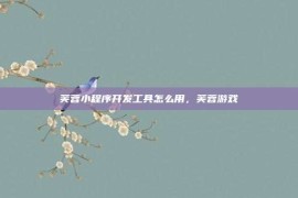 芙蓉小程序开发工具怎么用，芙蓉游戏
