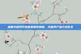 品质小程序开发信息推荐模板，小程序产品介绍范文