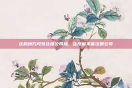 住的地方可以注册公司吗，住所能不能注册公司