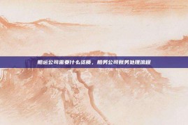 船运公司需要什么资质，船务公司账务处理流程