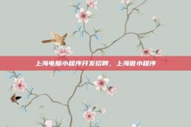 上海电脑小程序开发招聘，上海做小程序