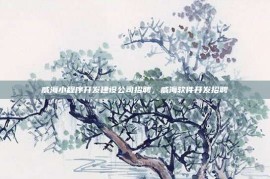威海小程序开发建设公司招聘，威海软件开发招聘