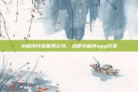 小程序开发服务公司，合肥小程序app开发