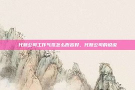 代账公司工作气氛怎么形容好，代账公司的说说
