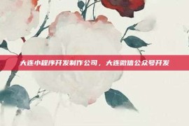 大连小程序开发制作公司，大连微信公众号开发