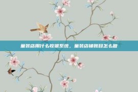 童装店用什么收银系统，童装店铺账目怎么做