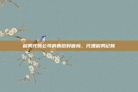 税务代账公司的售后好做吗，代理税务记账
