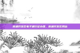 南通开发区电子通行证办理，南通开发区网站