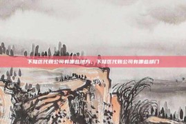 下陆区代账公司有哪些地方，下陆区代账公司有哪些部门