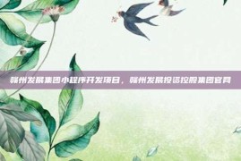 赣州发展集团小程序开发项目，赣州发展投资控股集团官网