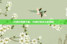 代理记账是干嘛，代理记账怎么收费的