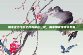 海丰这边代账公司有哪些公司，海丰哪家律师事务好