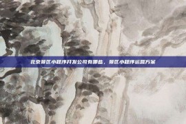 北京景区小程序开发公司有哪些，景区小程序运营方案