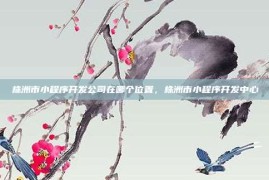 株洲市小程序开发公司在哪个位置，株洲市小程序开发中心