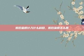 折旧金额计入什么科目，折旧金额怎么算
