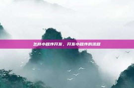 怎样小程序开发，开发小程序的流程