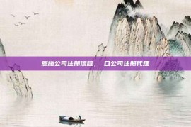 恩施公司注册流程，硚口公司注册代理