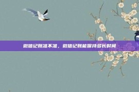 微信记账准不准，微信记账能保持多长时间