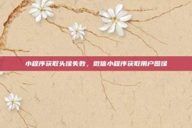 小程序获取头像失败，微信小程序获取用户图像