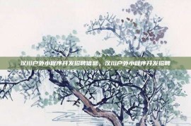 汉川户外小程序开发招聘信息，汉川户外小程序开发招聘