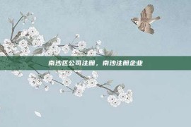 南沙区公司注册，南沙注册企业