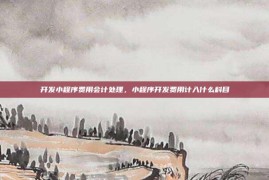 开发小程序费用会计处理，小程序开发费用计入什么科目