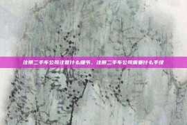 注册二手车公司注意什么细节，注册二手车公司需要什么手续