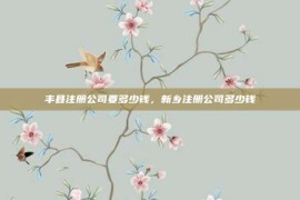 丰县注册公司要多少钱，新乡注册公司多少钱
