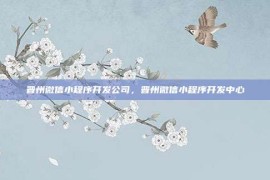 晋州微信小程序开发公司，晋州微信小程序开发中心