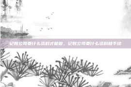 记账公司要什么资料才能做，记账公司要什么资料和手续