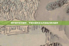用手机开发小程序，手机小程序怎么开发自己的小程序