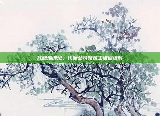 代账培训班,代账公司新员工培训资料