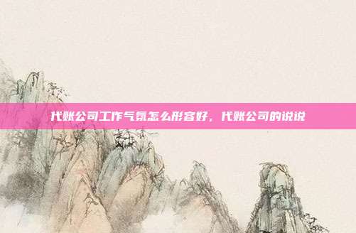 代账公司工作气氛怎么形容好，代账公司的说说