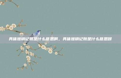 具体摊销记账是什么意思啊,具体摊销记账是什么意思呀