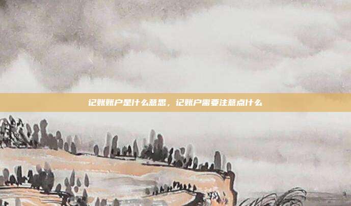 记账账户是什么意思,记账户需要注意点什么