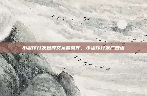 小程序开发宣传文案素材库，小程序开发广告语