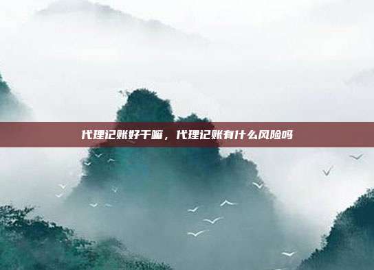 代理记账好干嘛,代理记账有什么风险吗