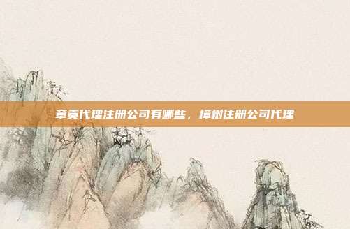 章贡代理注册公司有哪些,樟树注册公司代理