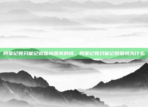 阿柴记账只能记微信吗是真的吗,阿柴记账只能记微信吗为什么