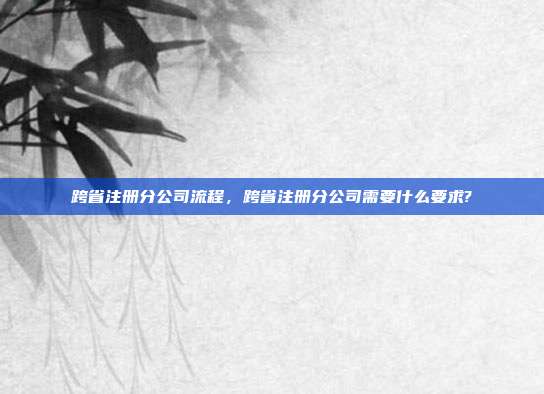 跨省注册分公司流程，跨省注册分公司需要什么要求?