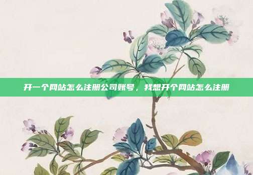 开一个网站怎么注册公司账号,我想开个网站怎么注册