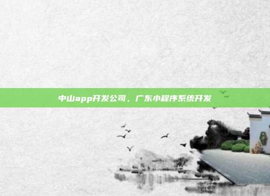 中山app开发公司,广东小程序系统开发