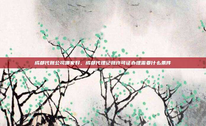 成都代账公司哪家好,成都代理记账许可证办理需要什么条件