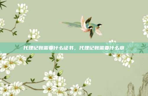 代理记账需要什么证书,代理记账需要什么章