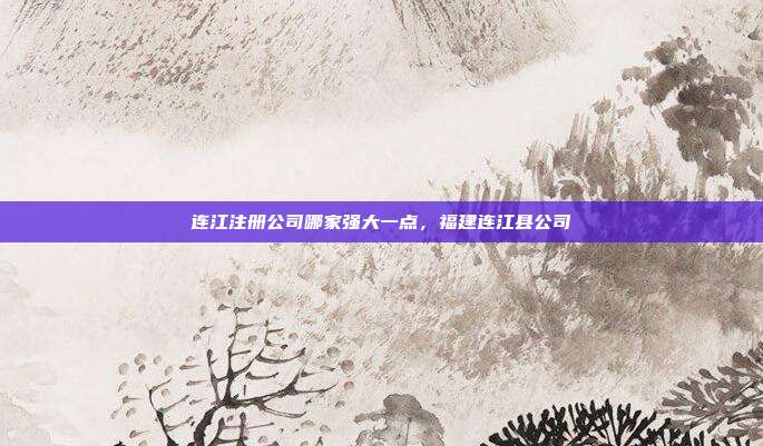 连江注册公司哪家强大一点，福建连江县公司